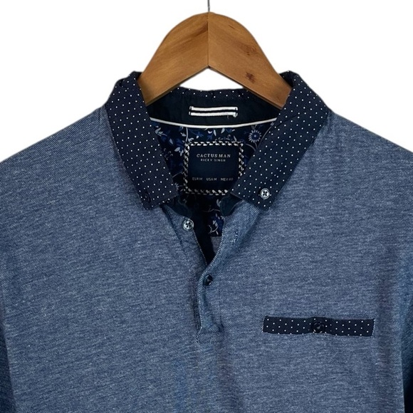 PO473 Men’s Cactus Man Ricky Singh Designer Short Sleeve Polo Shirt M - Picture 4 of 4